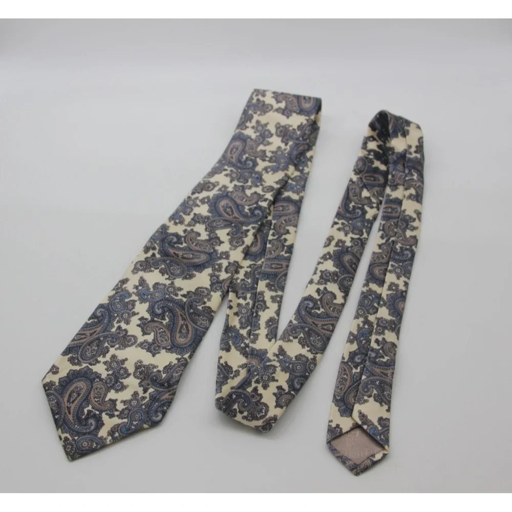 VTG Christian Dior Italy 100% Silk Tie Paisley Print Made In USA CLASSIC 57